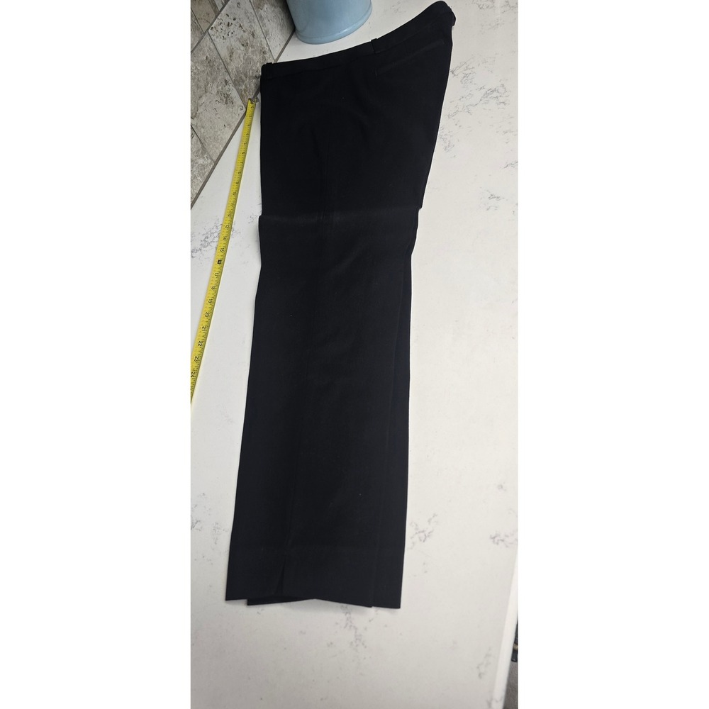 Banana Republic Sloan Black Slim Leg Dress Pants Womens 12 Mid Rise Slit Hem